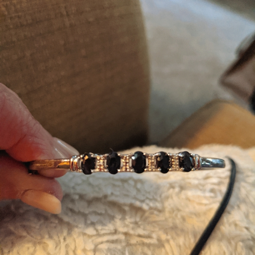 Black Diamond Bangle Bracelet